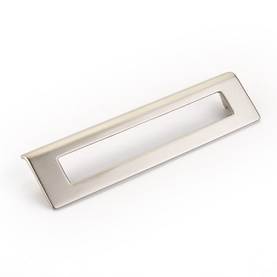 Schaub Finestrino 6-5/16" C-C Angled Rectangle Pull in Satin Nickel