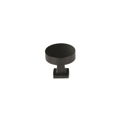 Schaub Haniburton 1-1/4" Round Knob with Square Base in Matte Black