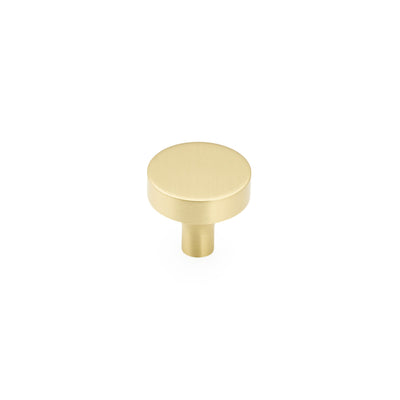Schaub Haniburton 1-1/4" Round Knob in Satin Brass