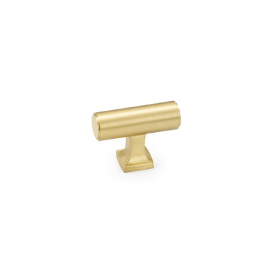 Schaub Haniburton 1-5/8" T-Knob in Satin Brass