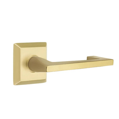 Emtek Argos Lever with Quincy Rosette in Satin Brass