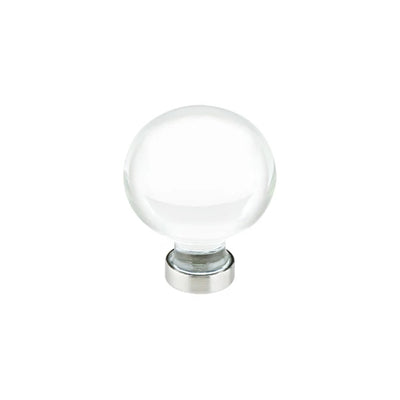 Emtek Bristol Crystal 1" Knob in Satin Nickel
