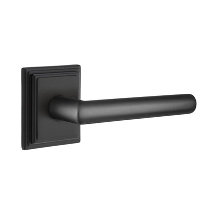 Emtek Stuttgart Lever with Wilshire Rosette in Flat Black