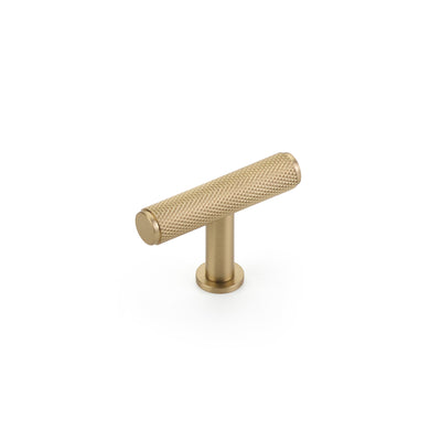 Schaub Pub House Knurled 2" Knurled T-Knob in Signature Satin Brass