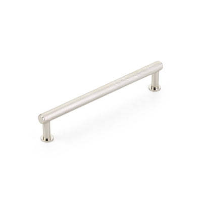 Schaub Pub House Knurled 6" C-C Knurled Pull in Polished Nickel