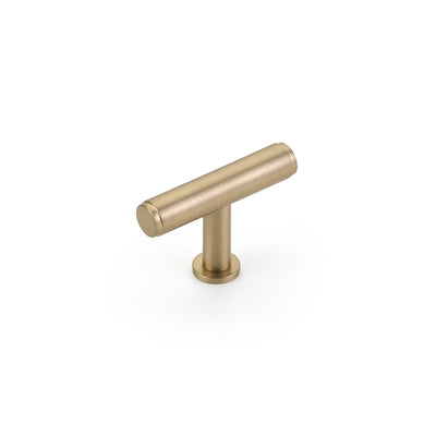 Schaub Pub House Smooth 2" T-Knob in Signature Satin Brass
