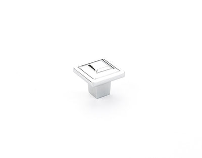 Schaub Menlo Park 1-1/4" Square Knob in Polished Chrome