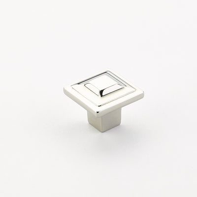 Schaub Menlo Park 1-1/4" Square Knob in Polished Nickel