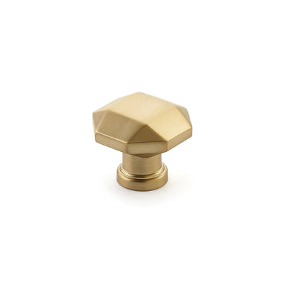 Schaub Menlo Park 1-1/4" Faceted Knob in Signature Satin Brass