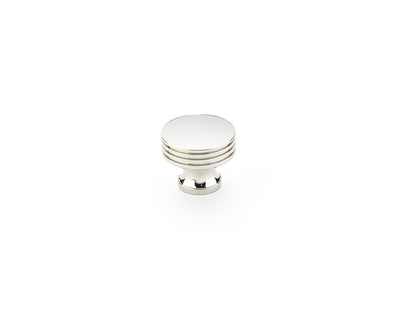 Schaub Menlo Park 1-1/4" Ridged Knob in Polished Nickel