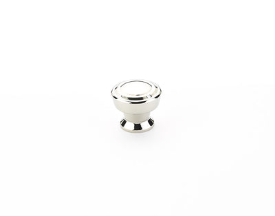 Schaub Menlo Park 1-1/4" Stepped Round Knob in Polished Nickel