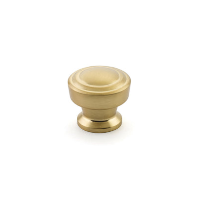 Schaub Menlo Park 1-1/4" Stepped Round Knob in Signature Satin Brass