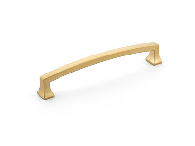 Schaub Menlo Park Arched 6" C-C Arched Pull in Signature Satin Brass