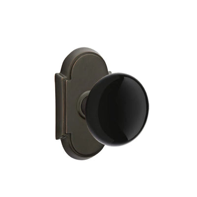 Emtek Ebony Knob with #8 Rosette in Oil Rubbed Bronze