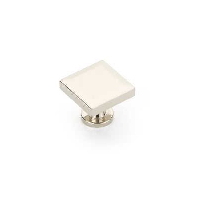 Schaub Heathrow 1-1/4" Square Knob in Polished Nickel