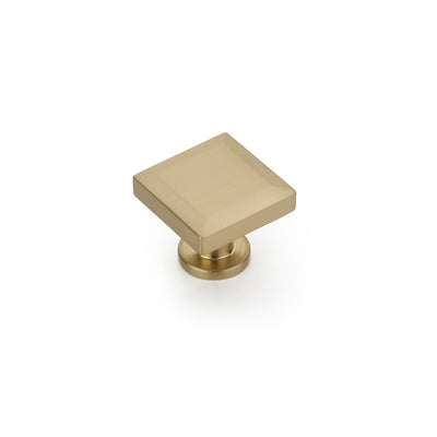 Schaub Heathrow 1-1/4" Square Knob in Signature Satin Brass
