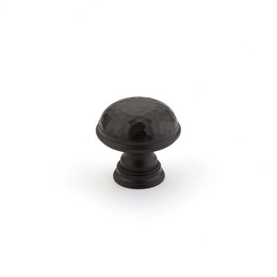 Schaub Atherton 1-1/4" Hammered Plain Edges Knob in Oil Rubbed Bronze