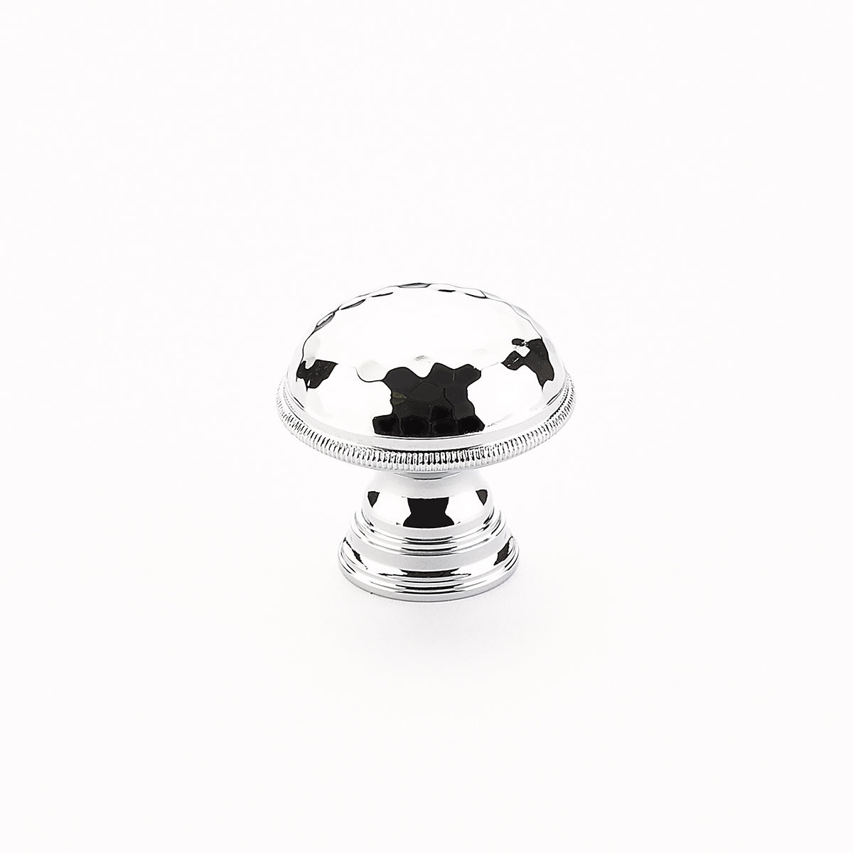 Schaub Atherton 1-1/4" Hammered Knurled Edges Knob in Polished Chrome