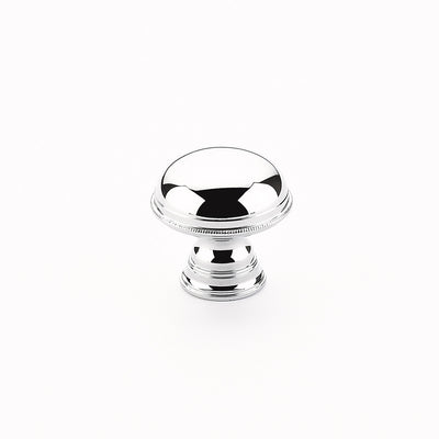 Schaub Atherton 1-1/4" Plain Knurled Edges Knob in Polished Chrome