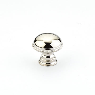 Schaub Atherton 1-1/4" Plain Knurled Edges Knob in Polished Nickel