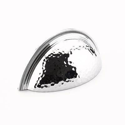 Schaub Atherton 3" C-C Hammered Knurled Edges Cup Pull in Polished Chrome