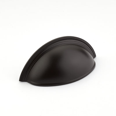 Schaub Atherton 3" C-C Plain Surface Knurled Edges Cup Pull in Oil Rubbed Bronze