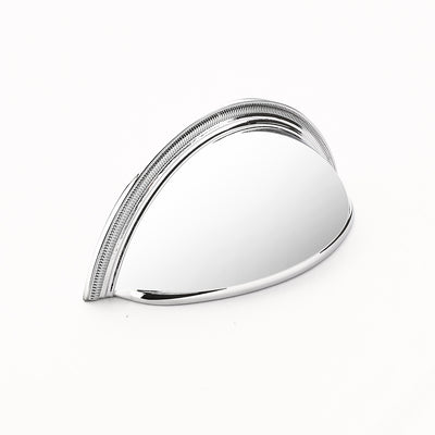 Schaub Atherton 3" C-C Plain Surface Knurled Edges Cup Pull in Polished Chrome
