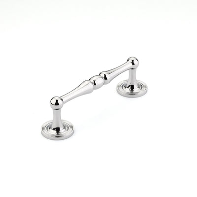 Schaub Atherton 4" C-C Pull, Knurled Footplate in Polished Chrome