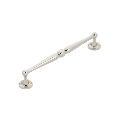 Schaub Atherton 8" C-C Pull, Knurled Footplate in Polished Nickel