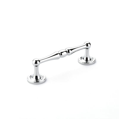 Schaub Atherton 4" C-C Pull, Plain Footplate in Polished Chrome