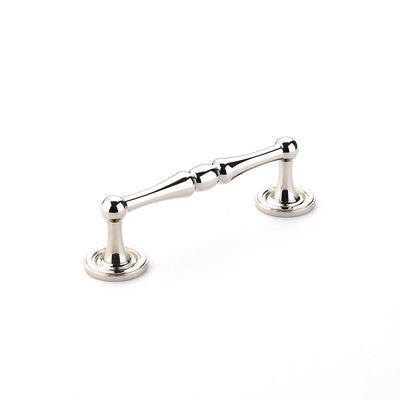 Schaub Atherton 4" C-C Pull, Plain Footplate in Polished Nickel