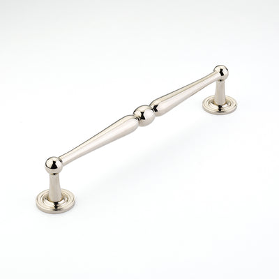 Schaub Atherton 8" C-C Pull, Plain Footplate in Polished Nickel