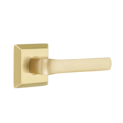 Emtek Spencer Lever with Quincy Rosette in Satin Brass