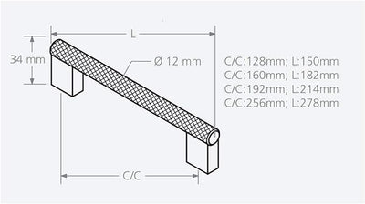 Schwinn 3958 Series Handle, Knurled Stainless Steel