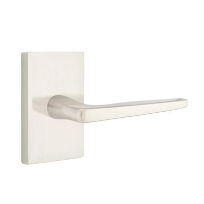 Emtek Hermes Lever with Modern Rectangular Rosette in Satin Nickel
