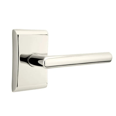 Emtek Stuttgart Lever with Neos Rosette in Polished Nickel