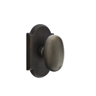 Emtek Egg Bronze Knob with #1 Rosette in Medium Bronze