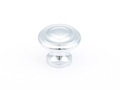Schaub Traditional Knobs 1-1/4" Stepped Round Knob in Polished Chrome