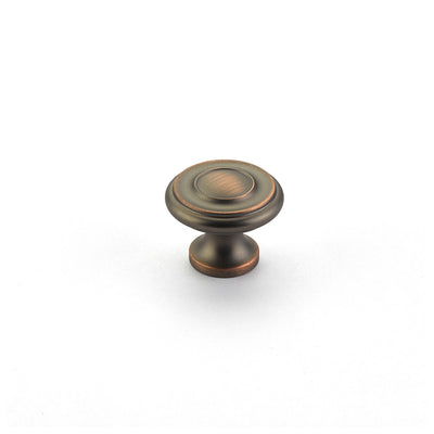 Schaub Traditional Knobs 1-1/4" Stepped Round Knob in Aurora Bronze