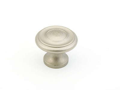 Schaub Traditional Knobs 1-1/4" Stepped Round Knob in Distressed Nickel