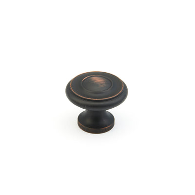 Schaub Traditional Knobs 1-1/4" Stepped Round Knob in Michelangelo Bronze
