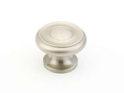 Schaub Traditional Knobs 1-1/2" Stepped Round Knob in Satin Nickel