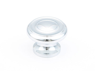 Schaub Traditional Knobs 1-1/2" Stepped Round Knob in Polished Chrome
