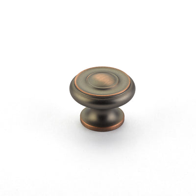 Schaub Traditional Knobs 1-1/2" Stepped Round Knob in Aurora Bronze