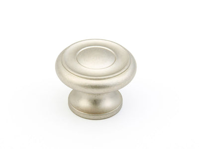 Schaub Traditional Knobs 1-1/2" Stepped Round Knob in Distressed Nickel