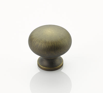 Schaub Traditional Knobs 1-1/4" Round Knob in Antique Light Brass