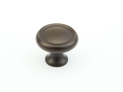 Schaub Traditional Knobs 1-1/4" Rimmed Round Knob in Oil Rubbed Bronze