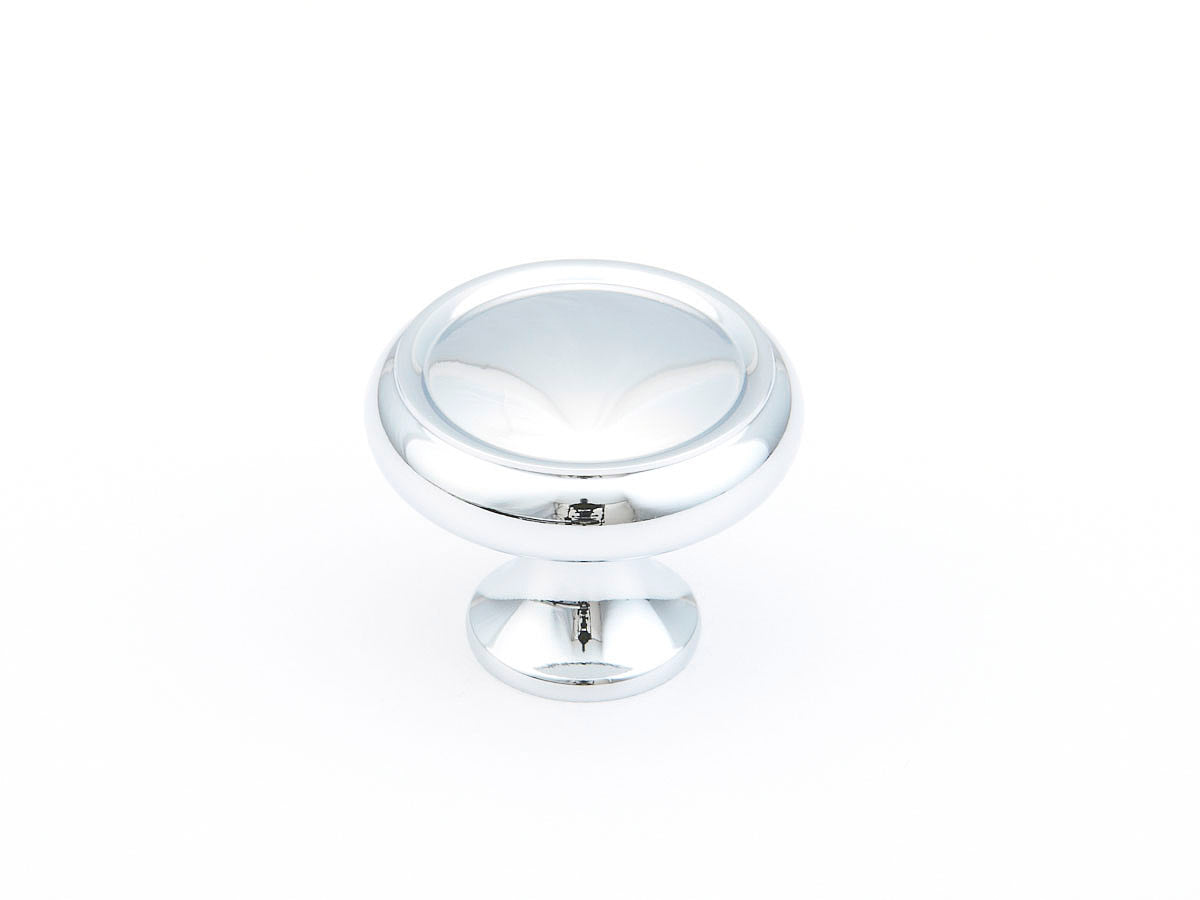 Schaub Traditional Knobs 1-1/4" Rimmed Round Knob in Polished Chrome