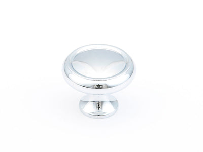 Schaub Traditional Knobs 1-1/4" Rimmed Round Knob in Polished Chrome