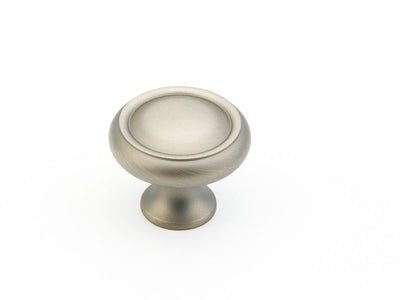 Schaub Traditional Knobs 1-1/4" Rimmed Round Knob in Antique Nickel